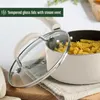 Goodful Ensemble de casseroles et poêles antiadhésives de qualité supérieure avec revêtement antiadhésif renforcé de diamants sans PFOA lavable au lave-vaisselle 12 pièces crème