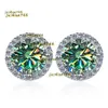 Stud S925 zilveren oorbellen Oorsteker Mode Diamanten oorbel Damesoorbel Sterling zilveren oorbellen Lady Moissanite Stud Oorbellen Ronde studs Bling Klassieke 1CT oorring