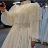 Princess Muslim Wedding Dress With Beaded Long Sleeve Elegant Bohemian Country Bridal Dresses Sequin Whimsical Boho Bride Celtic Vestios De Novia Robe De Mariee