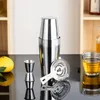 Mélangeur à cocktail Shaker Set 4pcs Boston Shaker Boîtes Barman Kit 18oz 28oz Boisson Mixte Shaker Passoire Double Mesure Jigger 240124