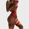 Diccvicc Femmes Sensuelle Lingerie Gothique Soutien-Gorge Jarretières String Fantaisie Femme Sexy Sous-Vêtements avec Chaîne De Luxe Ensembles Exotiques Tenue Érotique 240127