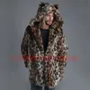 Faux pälsrock för mens leopard tryck mink varm designer nctj