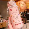 Water Bottles Portable Kids Thermos Mug With Straw Stainless Steel Cartoon Vacuum Flasks Children Cute Thermal Bottle Tumbler Thermocup