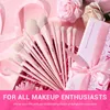 Jessup Pink Makeup Pędzes Zestaw 14pcs makijaż pędzli Premium wegańskie podkład do cieni do powiek proszku pędzelt495 240124