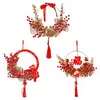 Guirlande de fleurs décoratives de Style chinois, accessoires de mariage, décoration de porte, pendentif de fenêtre de fruits rouges, nuit de maison, année