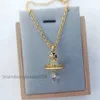 Designer Luxury Jewelry Vivienenwestwoods Satellite Viviane Westwood Empress Dowager från Österrike Stereoskopisk Crystal Saturn Necklace Female Planet Wat Wat Wat Wat