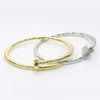 Bracelet jonc plaqué or de Style concis et délicat, dernières créations pour femmes
