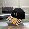 Lüks Burberrry Caps Ball Cap Luxury B Mektup Şapkalar Erkekler için Kova Şapka Casquette Luxe Beyzbol Kadınları Striped Z602#