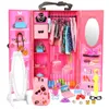 Dollhouse Furniture Doll Wardrobe Plastic Portable Closet Can Collect Clothes And Accessories DIY Birthday Christmas Gift 240129