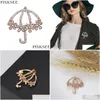 Pins, Broches Broches Broches Pinksee Creative Mignon Creux Cristal Fleur Parapluie Broche Femmes Filles Fête De Mariage Charme Mode Jewe Dh0Ex