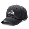 Ball Caps Cat Mom Hafted Umyj bawełniana czapka baseballowa dla mężczyzn Kobiet Dad Hat Golf Snapback Drop