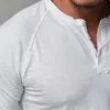 Летние мужские приталенные короткие футболки с v-образным вырезом, повседневные топы, однотонная футболка с длинными рукавами, повседневная одежда, топы 240118
