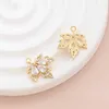 Takılar 2pcs Pirinç 18K Altın Kaplama CZ Daisy Çiçek Kolye DIY Kolye Bilezik Küpe Takı Yapımı