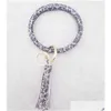 Pu-Leder O-Schlüsselanhänger, runder Quasten-Armband-Schlüsselanhänger für Frauen und Mädchen, große Armbänder, Schlüsselanhänger, Handgelenkschlaufe, Schlüssel-Organizer, Halter, Drop D DHA9L