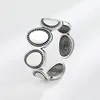 Clusterringe 925 Sterling Silber Einzigartiges Design Vintage Runde Form Ring für Frauen Schmuck Finger verstellbar offen Party Geburtstagsgeschenk