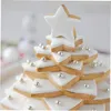 Baking Moulds 6pcs/Set Star Shape Plastic Plunger Cutter Cookie Fondant Cake Five-pointed 3D Decorating Tool Christmas Mold