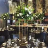 Suporte de flor de ferro dourado inteiro, peça central de decoração de casamento, vasos de chão, 60 cm, 80 cm de altura, rack de exibição, decoração de mesa 2011282156