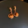 Boucles d'oreilles pendantes pour femmes, tendance, Design Unique, élégant, délicat, Vintage, ambre rond, bijoux de fête, cadeaux Premium, vente en gros, 2024