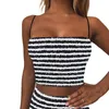 Tanks Femmes Sexy Noir Et Blanc Rayé Crop Tops Femmes Dos Nu Printemps Débardeur Sans Manches Corset Camisole Féminine Recadrée Streetwear