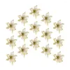 Couronnes de fleurs décoratives Fleurs décoratives 15 pièces Poinsettia couronne de noël creux artificiel bricolage arbre suspendu livraison directe Hom Dha3Z