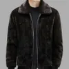 Designer Autumn/winter Mens Thick Gold Mink Fleece Coat Short Imitation Haining Fur Warm Jacket KW8P