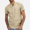 Chemise à manches courtes en coton et lin pour hommes, vêtements de styliste, hauts pour hommes 240119