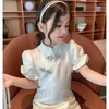 Dziewczyna sukienki Cheongsam Dziewczyny Dziecko Szczupła sukienka dla dzieci w chińskim stylu Summer Short-Sleeved Hanfu Tang Suit