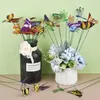 Décorations de jardin 10/15pcs 3D Simulation Libellule Insecte Modèle Décor Artisanat Pelouse Ornement Mince Bâton avec Tige Papillon Artificiel