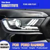 Per Ford Ranger LED Gruppo faro 16-21 DRL Luce di marcia diurna Lampada anteriore Accessori auto Streamer Indicatore di direzione