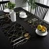 Table Mats 4/6pcs Placemats Lines Modern Art Kitchen Dining Decor Accessories Heat Resistant Linen Tableware Pads Coaster Set