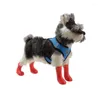 Dog Apparel 4PCS/SET Rubber Rain Boots S/M/L Waterproof Pet Shoes For Small Dogs York Anti Slip Rainshoes Footwear Socks Accessories