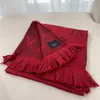 Classic Stylish Thermal Scarf Fall and Winter Red Cashmere Tassel Shawl
