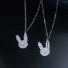 Pendant Necklaces Simple Bad Bunny Necklace Stainless Steel Beads Chain For Women Summer Accessories Hip Hop Fashion Lovely Animal Jewelry