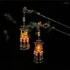 Hair Clips Chinese Palace Lantern Hairpin Gold Color Metal Sticks Forks With Light Women Girls Pendant Jewelry For Hanfu Dress