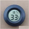 Instrumentos de temperatura atacado higrômetro mini termômetro geladeira instrumentos de temperatura digital portátil acrílico higrômetro redondo dho2a