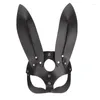 Party Supplies 8 Styles Black PU Leather Halloween Pig Fox Rabbit Cat Deer Mask Creative Women Cosplay Masquerade Scary Decoration