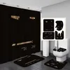 Cortinas de chuveiro modernas para decoração de casa, tapete macio antiderrapante, cortina de banho com letras impressas, capas de assento de vaso sanitário