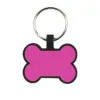 Creative Bone-Shaped Dog Tag Keychains DIY Food Grade Silicone Pet ID Card Pet Tags Keyring Keychain 0202