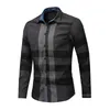 Men's Casual Shirts Summer Fashion Random Plaid Long Sleeve Men Button Down Social Dress Clothing