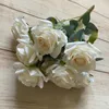 Fleurs décoratives 9roses/bouquet de roses artificielles, petite décoration de salon, simulation de fleurs sèches, Table à manger, maison