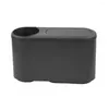 Interior Accessories Abs Material Car Trash Seat Back Detachable Design Auto Rebound Lid Faux Leather Bin With Drink Holder Rear