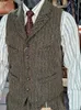 Men's Jackets Amekaji Wear Clothes Tweed Striped Suit Collar Waistcoat American Retro Business Casual Good Quality