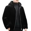 Мужская меховая куртка с капюшоном и интегрированным кардиганом из цельной норки, утепленное зимнее пальто с имитацией XM75