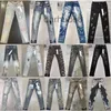 Designer Jeans viola da uomo per denim Pa Moda donna Tendenze del marchio viola Distressed Nero Strappato Biker Slim Fit Moto ISYN