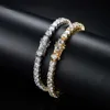 Hip Hop chaud glacé Cz Bling 3mm 4mm 5mm en laiton Zircon laboratoire cultivé diamant chaîne de corps de Tennis initiale