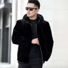 Designer outono/inverno casaco masculino pele de vison ouro veludo env proteção mental integrado haining imitação jaqueta bb3g