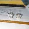 Kolczyki stadnorskie Real Moissanite Bull Head 1ct 2ct 14k białe złoto 925 Srebrny okrągłe diamenty Studs Studs Kobiet biżuteria