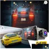 Dvrs de voiture Voiture Dvr Fl Hd P Dash Cam Caméra de recul Enregistreur vidéo du véhicule H Moniteur de stationnement Vision nocturne Gsensor J220601 Drop Delivery Dhbd7