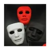 Masques de fête Fankasi Halloween Masque DIY Effrayant Couleur Solide FL Visage Cosplay Mascarade Mime Ball Costume Drop Livraison Maison Jardin Fest DHFMS