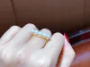 22090504 anel de joias 5 4.5-5mm aka pérola au750 amarelo banhado a ouro esterlina 925 prata ajustável feixe de equilíbrio LL